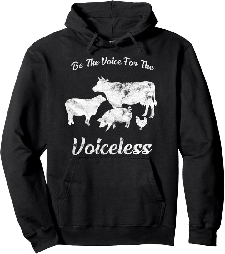 Be the Voice for the Voiceless Tierschutz Vegan Geschenk Pullover Hoodie
