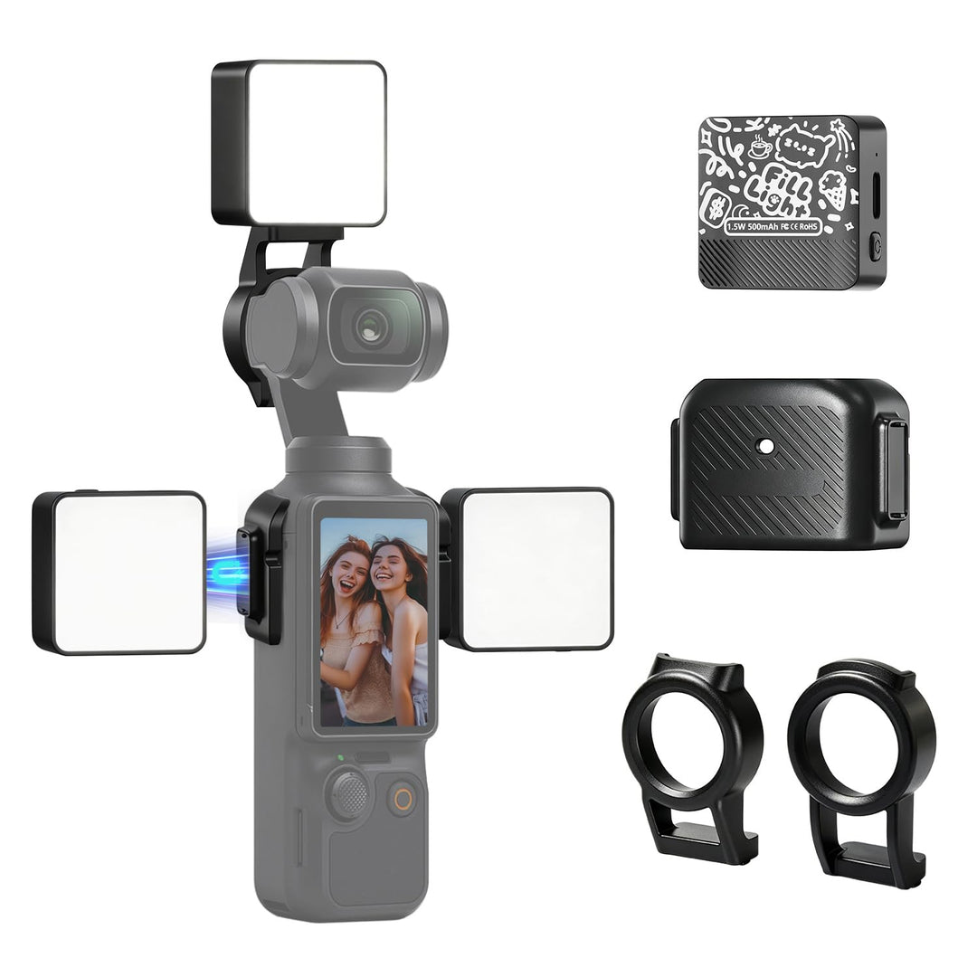 yAyusi 3er-Set Magnetisches LED Video Licht für DJI OSMO Pocket 4/3, 500mAh Mini Fülllicht, Pocket 4