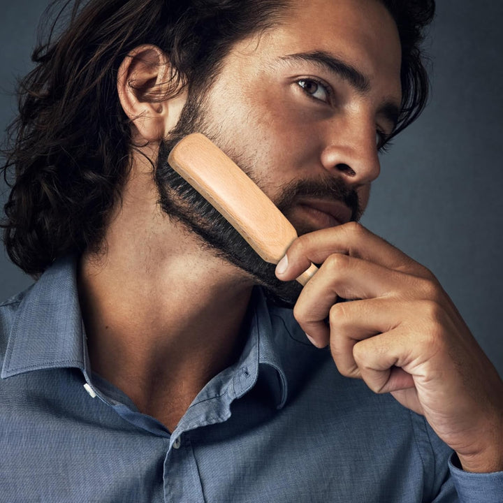 BESTOOL Haarbürste, Wildschweinborsten Bürste für Damen Herren Kinder zum Entwirren & Stylen, Naturb