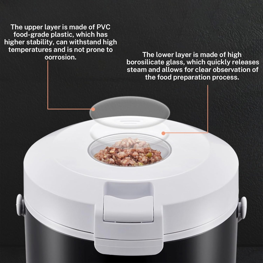 Reiskocher, Reiskocher für Auto, 200 W, Reiskochers Kapazität 2/3 l, tragbarer elektrischer Reiskoch