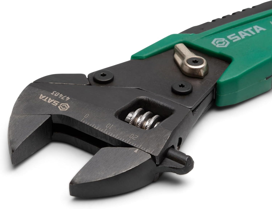 SATA ST47403 Verstellbarer Ratschenschlüssel, 20,3 cm, integrierte Skala, misst metrische Grössen fü