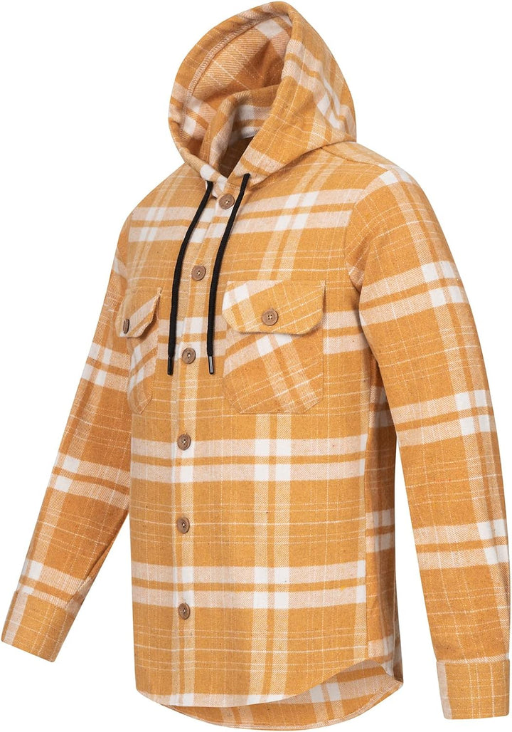 Rock Creek Herren Hemd Kariert Kapuzenhemd M65 S Camel - H328, S Camel - H328