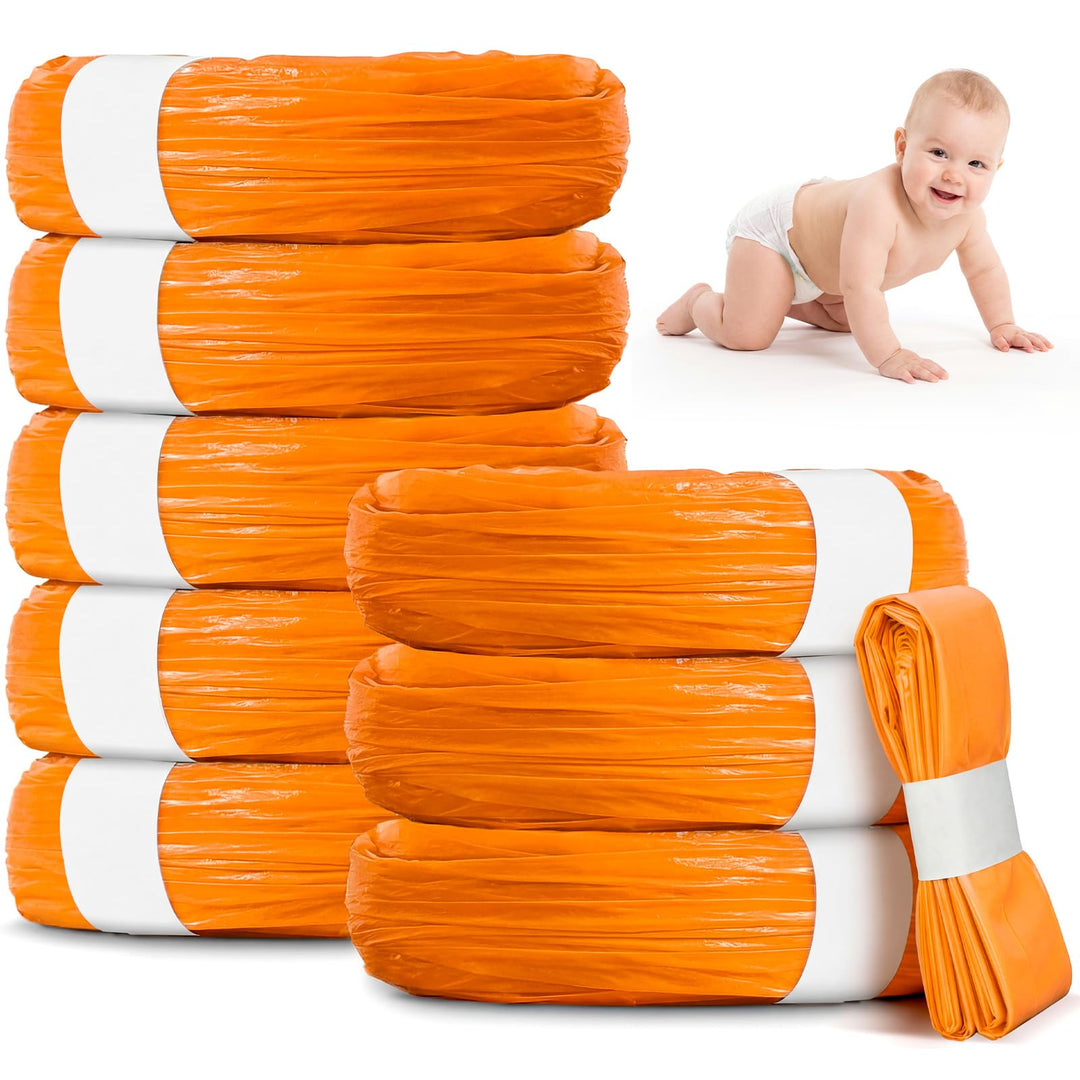 9 Stück Windeleimer Nachfüllkassetten Windeleimer Nachfüllfolie (Orange), Orange