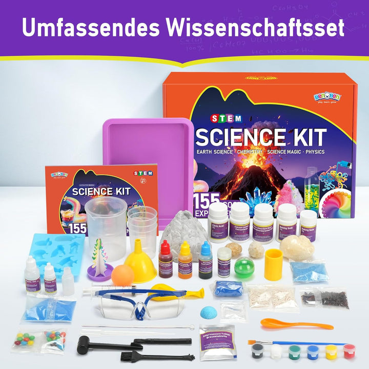 BenBen 155+ Experimente für Kinder ab 6 7 8 9 10, Wissenschaft Experimentierkasten für Kinder, STEM