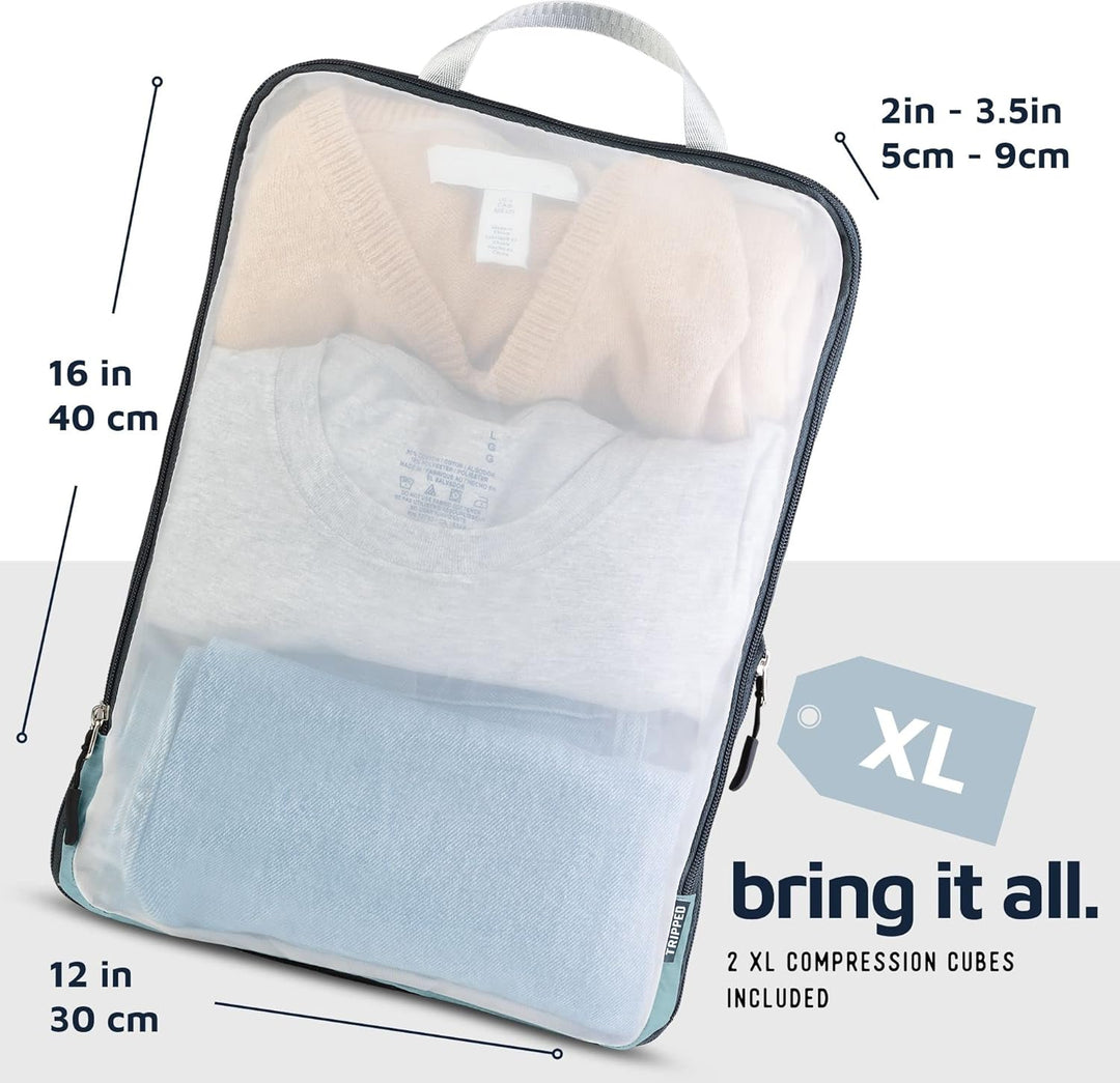 Grosses Packwürfel-Set mit durchsichtigem Netz, Kompressions-Verpackungswürfel, Reise-Organizer (sta