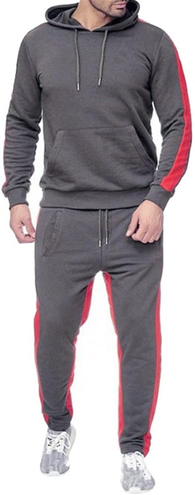 Herren Trainingsanzug Jogginganzug Männer Kapuzenpullover und Jogginghose Sportanzug M Grau, M Grau