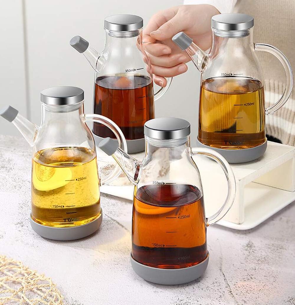 XiaoShenLu Essig und Ölflasche, Ölspender und Hohes Borosilikatglas Olivenöl Flasche Behälter für BB