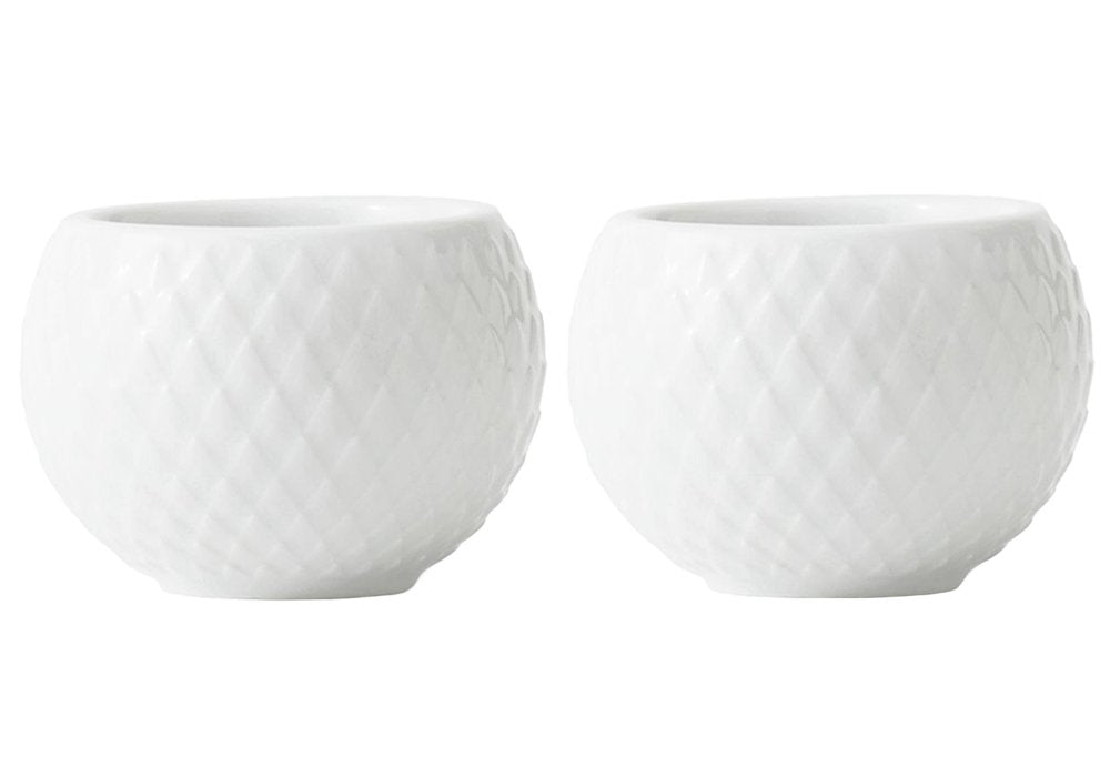 Lyngby Porcelæn Blockkerzenhalter Ø14.5 cm Rhombe Dekorativ klassisch, Weiss 6,5cm Weiss, 6,5cm Weis