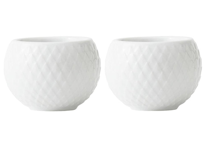 Lyngby Porcelæn Blockkerzenhalter Ø14.5 cm Rhombe Dekorativ klassisch, Weiss 6,5cm Weiss, 6,5cm Weis
