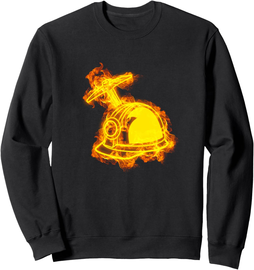 Feuer Bergbau Ausrüstung Flammen Kohle Bergmann Sweatshirt