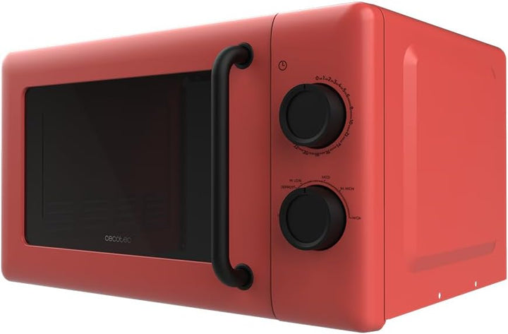 Cecotec Mechanische Mikrowelle 20L Proclean 3010 Rot. 700 W, 6 Leistungsstufen, Auftaumodus, Garzeit