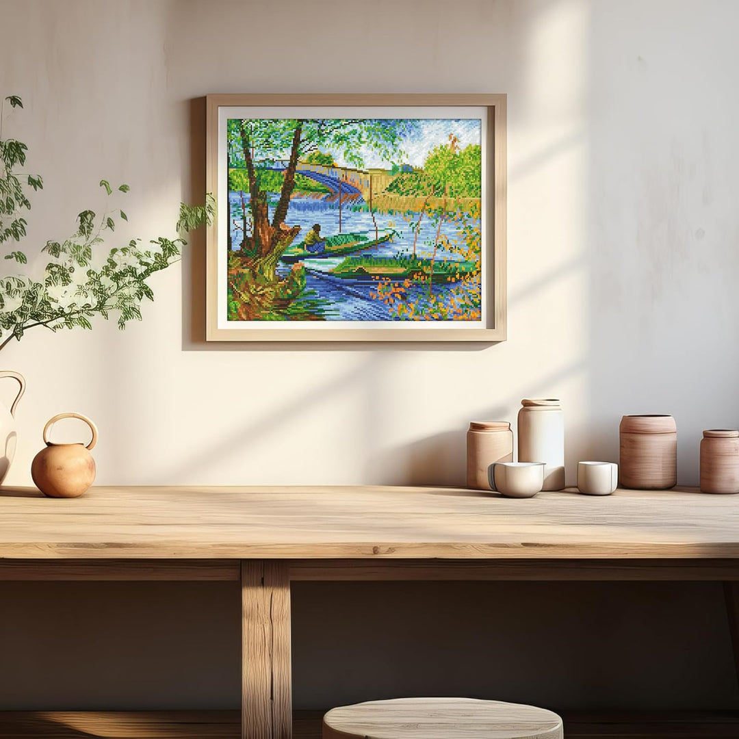 Diamond Dotz DD9-036 Angeln im Frühling (Van Gogh), ca. 50 x 40 cm gross, Diamond Painting, Malen mi