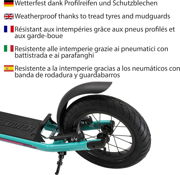 STAR SCOOTER Kinder Tret Roller ab 8 Jahre | City Kick Scooter Luftreifen Höhenverstellbar 16 Zoll N
