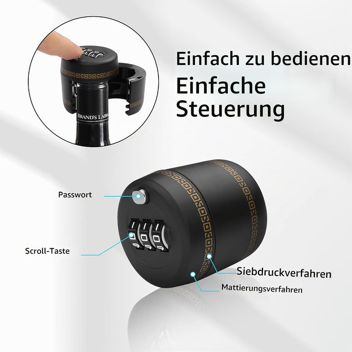 YACSEJAO 2 Stück Weinflaschen-Kombinationsschloss Gin Flasche Rotweinflaschenschloss Wein Digitales