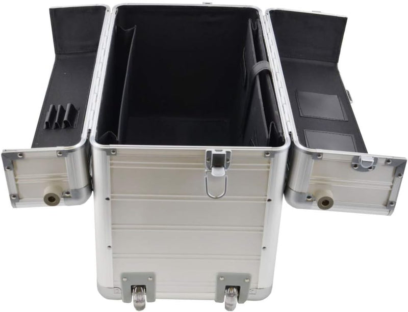 XXL Pilotenkoffer mit Rollen mit Trolley von SONOVO aus Aluminium in Silber 45165 | Alukoffer, Akten