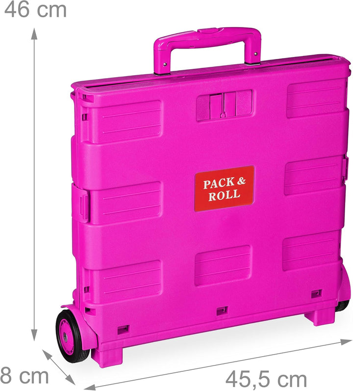 Relaxdays Einkaufstrolley, Klapptrolley mit Rollen & Teleskopgriff, bis 35 kg, Faltbare Einkaufshilf