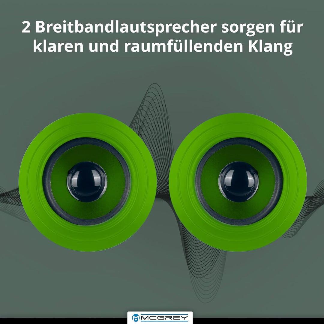 McGrey BS-20 Beachside Bluetooth Akku-Lautsprecher - Tragbare Musikbox mit Bluetooth, FM-Radio, USB/