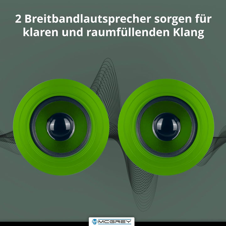 McGrey BS-20 Beachside Bluetooth Akku-Lautsprecher - Tragbare Musikbox mit Bluetooth, FM-Radio, USB/