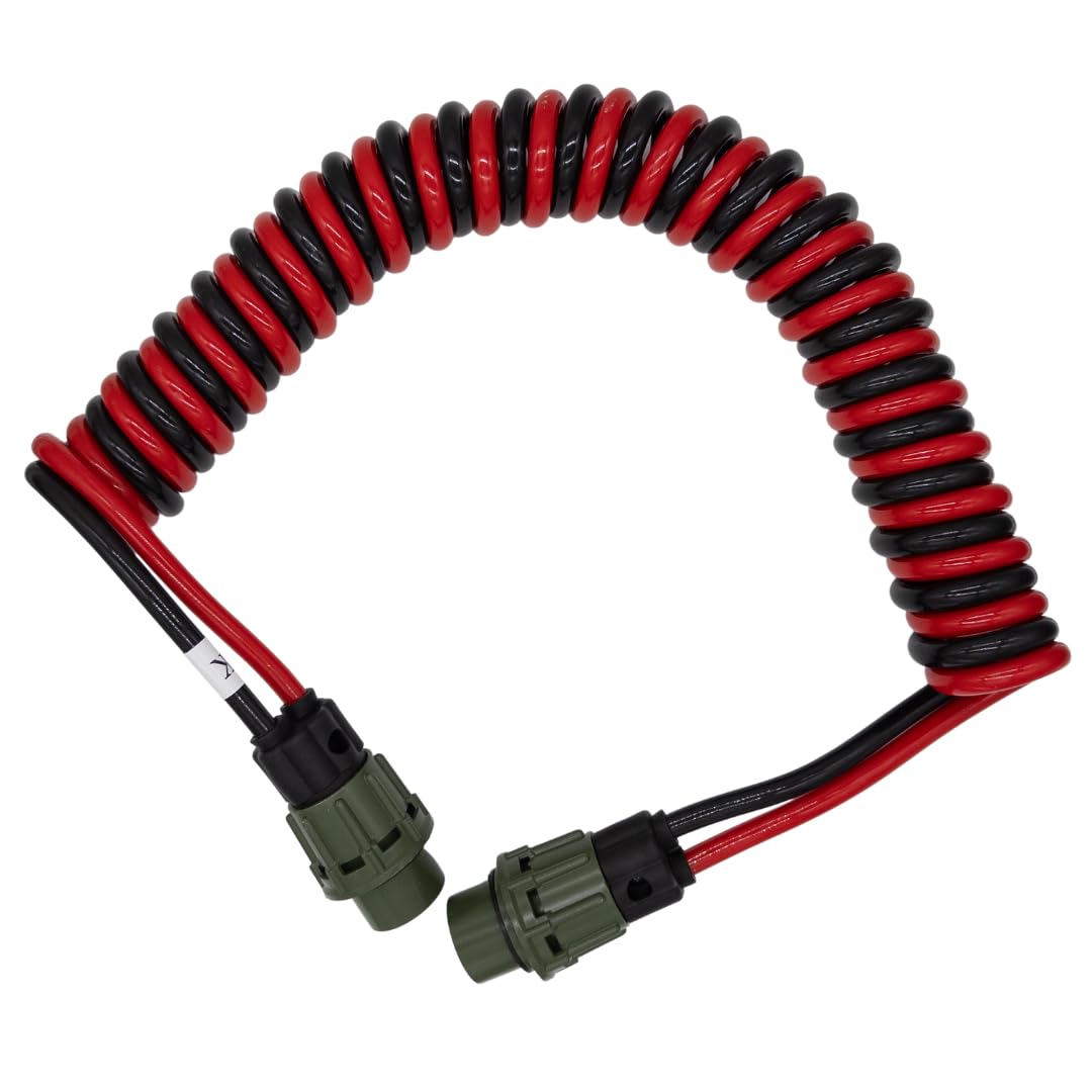 Generisch 2 polig NATO Wendel Elektrowendel 35mm² 4000mm 4m NATO Kabel mit Stecker 12V/24V