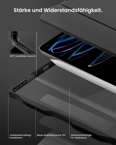 tomtoc Hülle Case für 11-Zoll iPad Pro 4./3. Gen (M2&M1) 2022-2021, Ultra Schutz abnehmbar Schutzhül