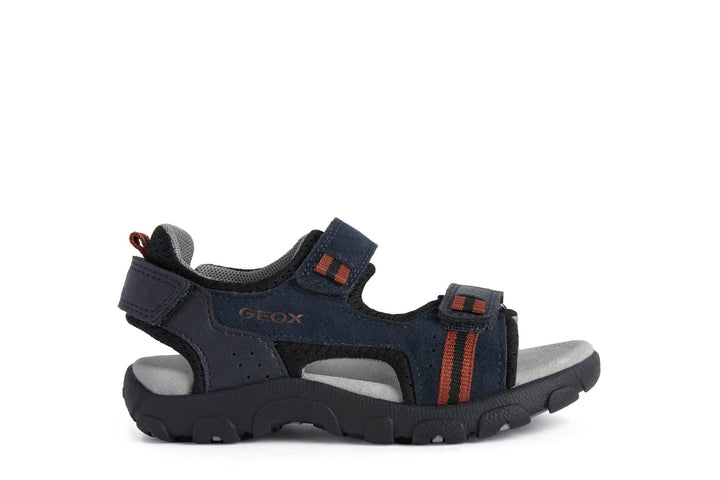 Geox Mädchen Jr Strada A Sandalen, 26 EU Navy Dk Red