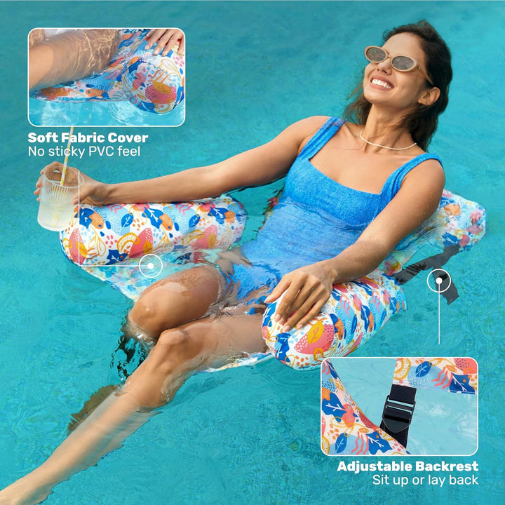 SLOOSH Aufblasbare Wasser Pool Luftmatratze für Erwachsene, 2er schwimmende Pool-Flösse, Aufblasbare