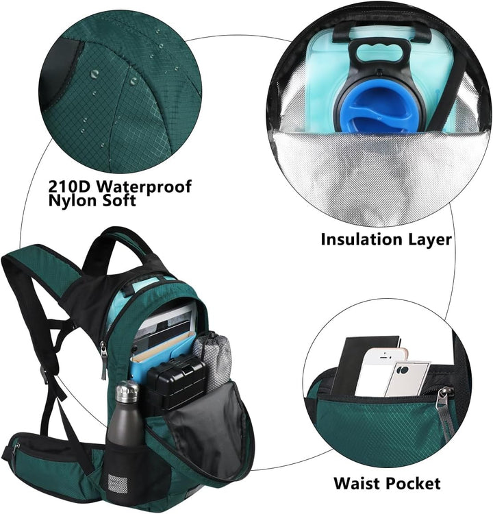 Lunidry Trinkrucksack Fahrradrucksack mit Trinkblase 2L Wasserdicht Sportrucksack, 20L Hydration Ruc