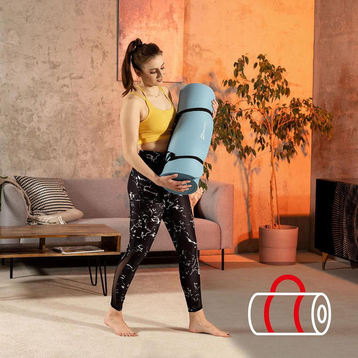 Hop-Sport Gymnastikmatte 190 x 60 cm x 2 cm, Sportmatte - gelenkschonend &amp; rutschfest, Fitnessmatte