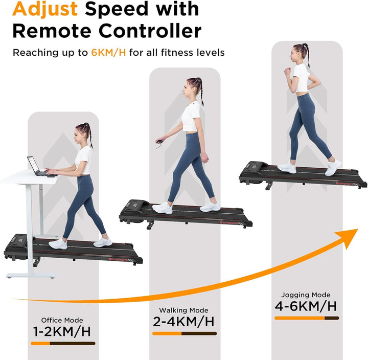 CITYSPORTS Laufband mit Steigung 10%, Elektrisches Walking Pad für Zuhause &amp; Büro, 1–6 km/h, 440 W l