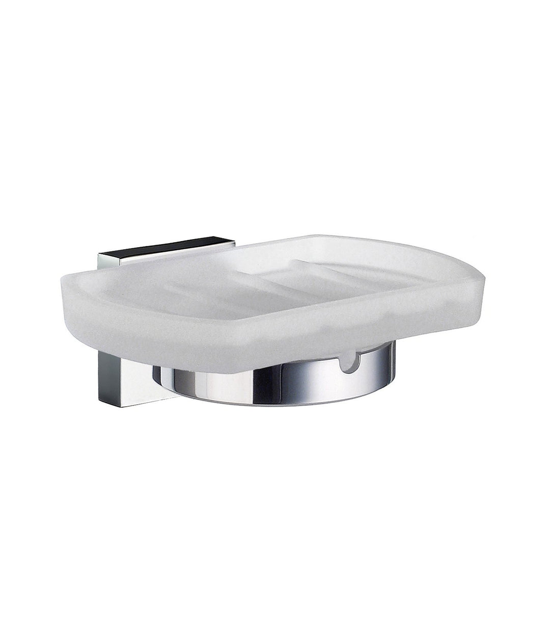 SMEDBO Holder with Glass Soap Dish, Polished Chrome RK342 Haushalter mit Seifenschale aus Glas, Milc