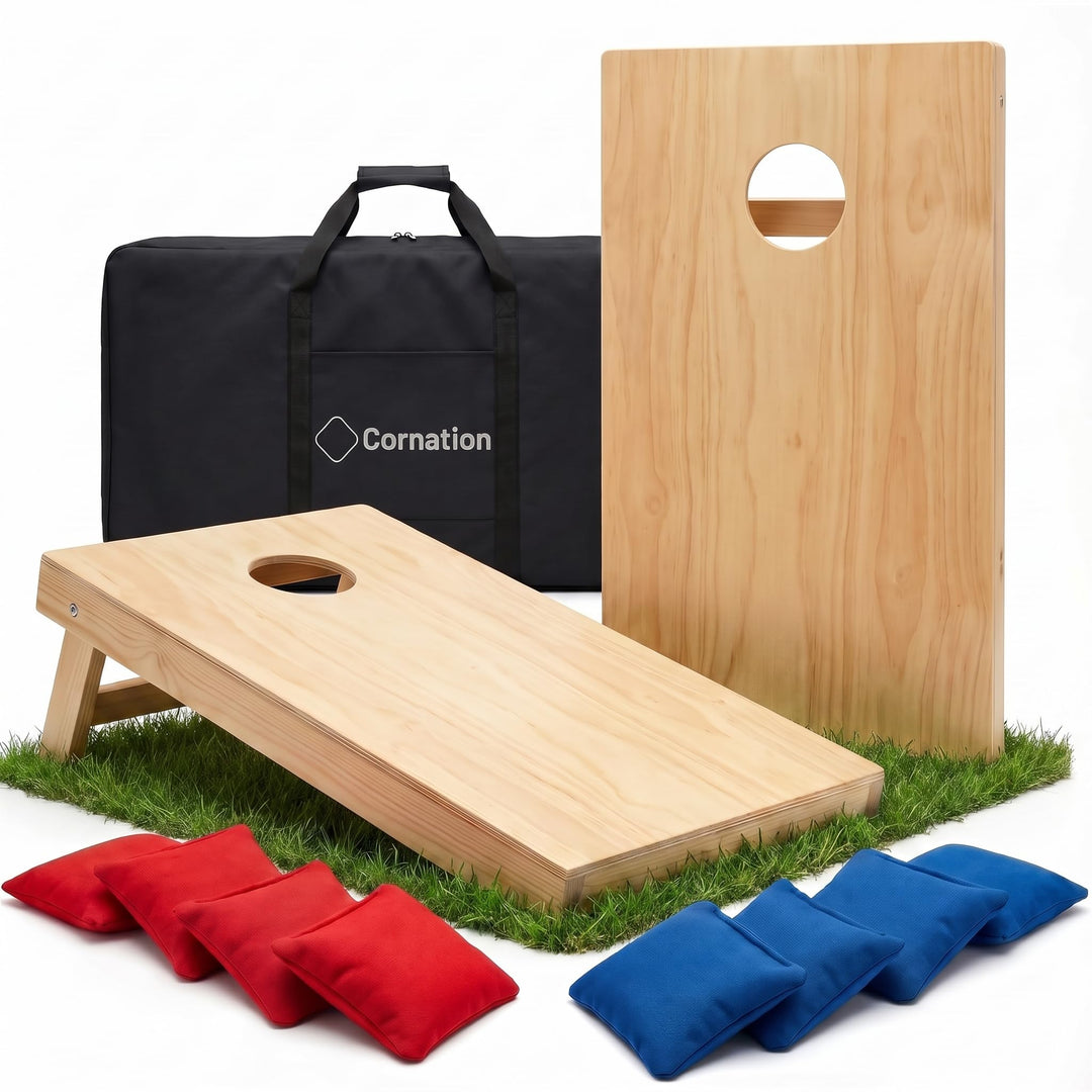 Cornhole Set aus Holz 90x60 cm – Hochwertiges Outdoor Wurfspiel für Garten & Freunde – inkl. 8 Bags
