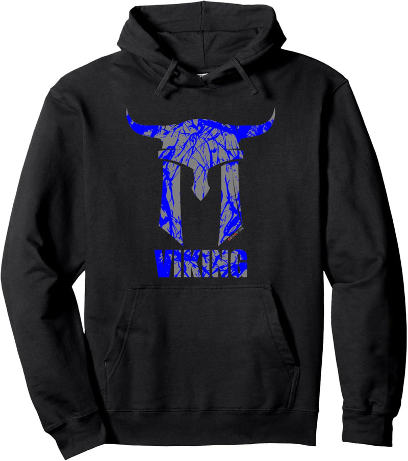 VIKING Wikinger Helm blau | Gym Motivation Fitness Sprüche Pullover Hoodie