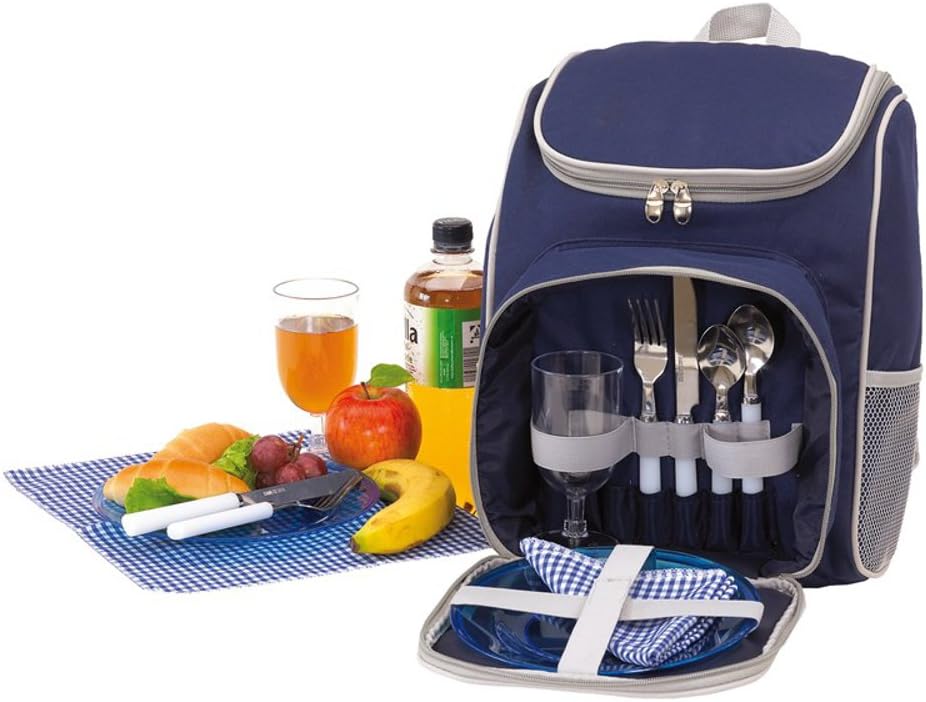 Unbekannt Picknick Rucksack für 2 Personen 27x14x37cm Kühlrucksack Leicht Picknicktasche viel