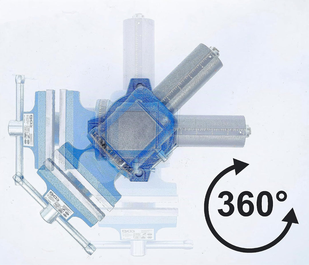 BGS 70965 | Parallel-Schraubstock | 100 mm Spannbacken | 360° drehbar | Werkbankschraubstock 100 mm