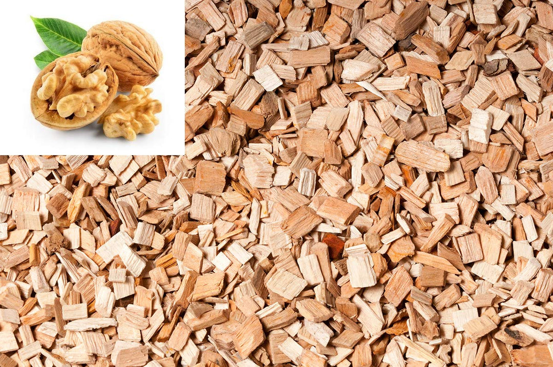 Premium Wood Chips Räucherchips Holz FEIN BBQ Grill Smoker Buche,Kirsche u.v NEU (4,5KG, Walnuss) 4,