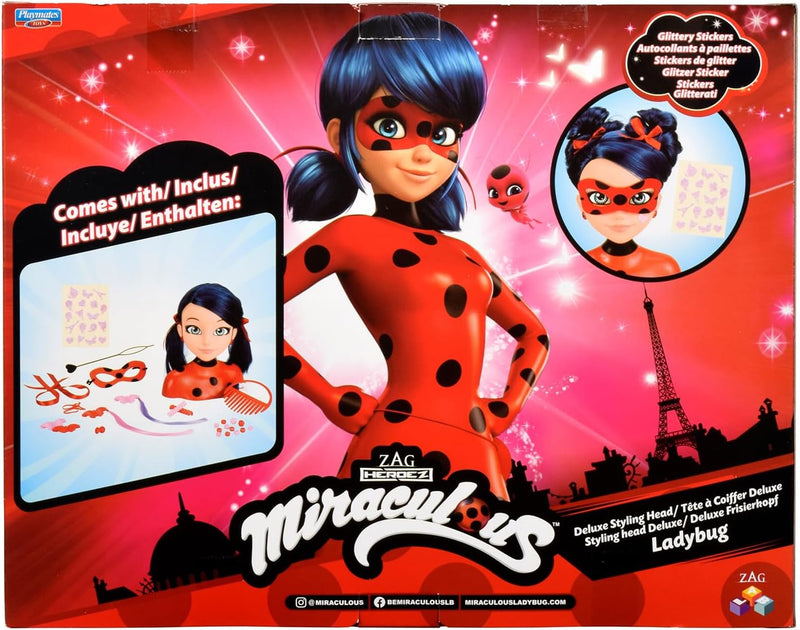 Bandai – Miraculous Ladybug – Miraculous Deluxe Frisierkopf, 21 cm – Marinette-Frisierkopf + 30 Acce