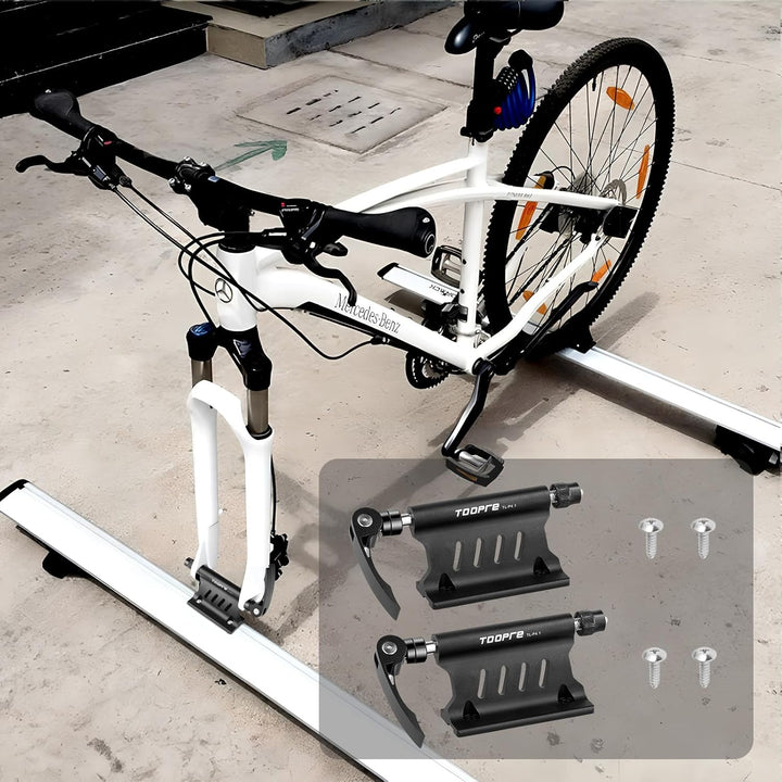2 Stück Fahrrad Gabelhalterung Auto, Aluminium Vorderradgabel-Fixierclip mit Schnellspanner – Fahrra
