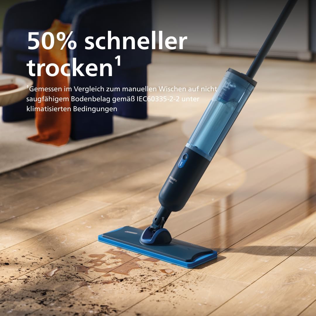 Philips OneUp Ersatzpad für Holz, Parkett & Linoleum – Saugt Schmutzwasser auf & wischt mit sauberem