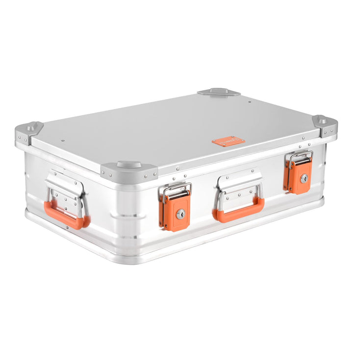 ALUBOX Alukiste abschliessbar E39 - Premium Aluminium Lagerbox 39 Liter - Deckel mit Aluminium Druck