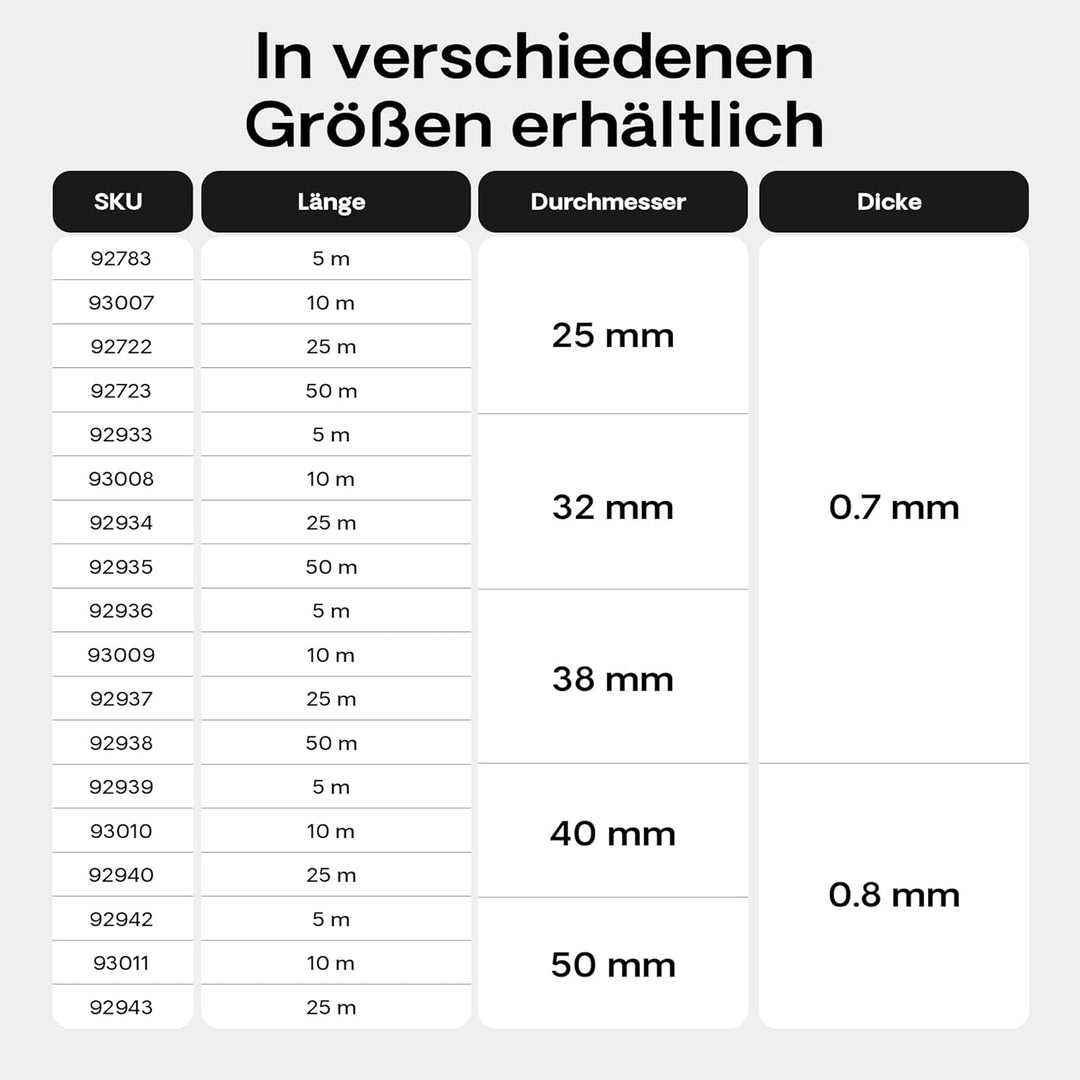 Wiltec 25m Teichschlauch Spiralschlauch 38 mm (1 1/2") schwarz