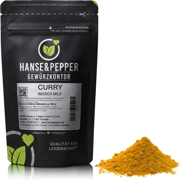1kg Currypulver Curry Indisch mild Top 1A Aromatisch natürlich vom Hanse&amp;Pepper Gewürzkontor - Gourm