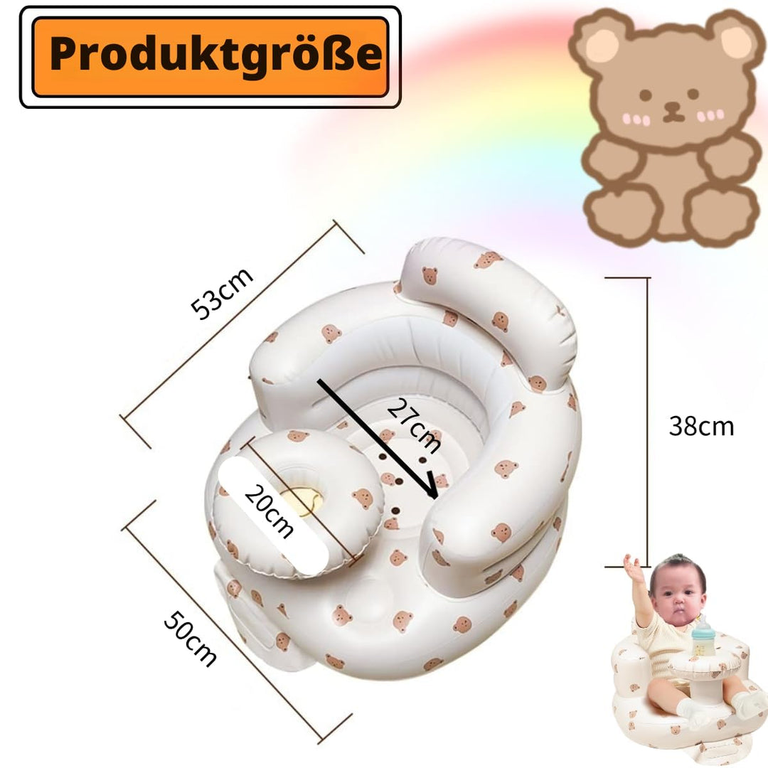 Baby Aufblasbarer Sitz für Babys 3-36 Monate Eingebaute Luftpumpe Säugling Rückenstütze Sofa Kleinki