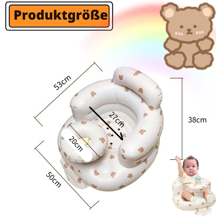 Baby Aufblasbarer Sitz für Babys 3-36 Monate Eingebaute Luftpumpe Säugling Rückenstütze Sofa Kleinki