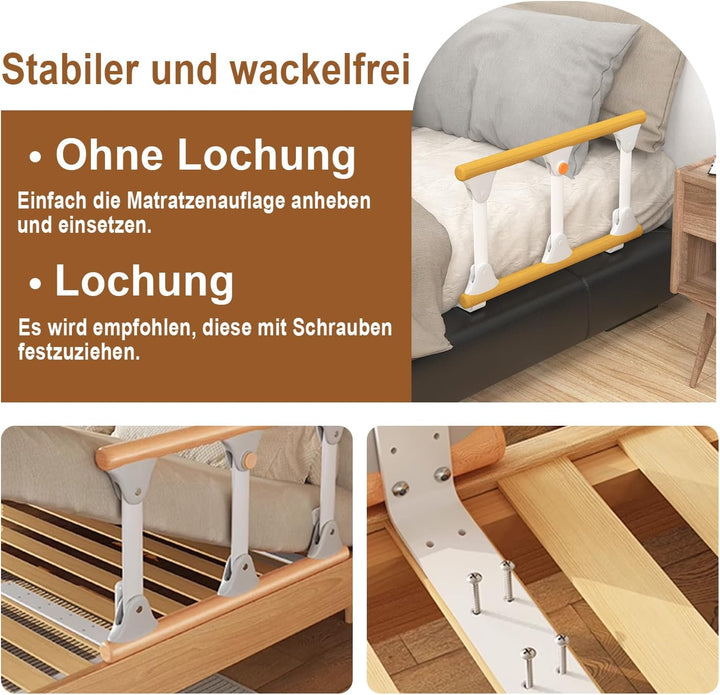 Faltbares Bettgitter für Pflegebett，aufstehhilfe Rausfallschutz für Senioren & Erwachsene，Klappbare