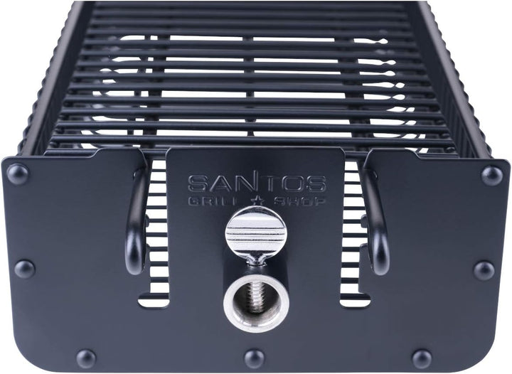 SANTOS Drehspiess-Korb für Drehspiesse (⌀ max. 11mm) - Grillkorb eckig - Grillzubehör - Fleisch, Fis