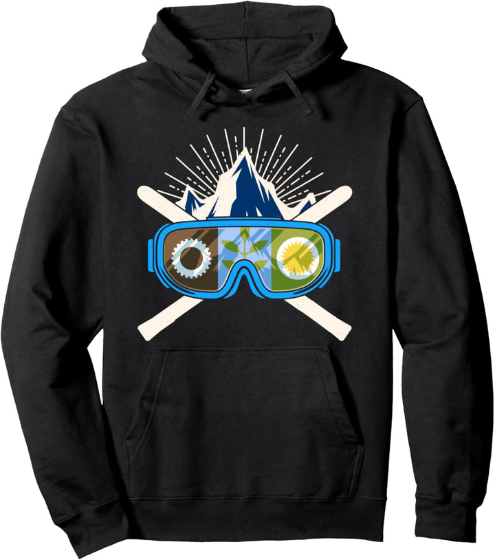 Fresno Skiing California Ski Flag Skier Pullover Hoodie