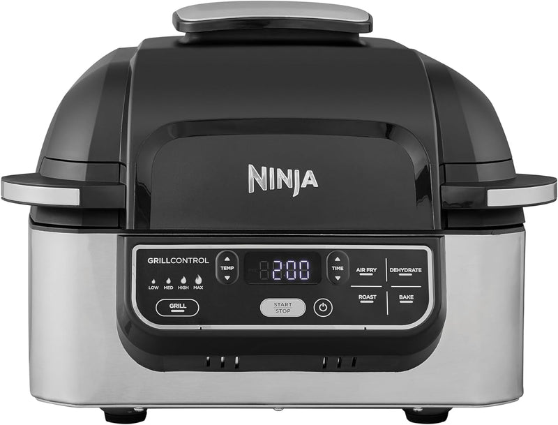 Ninja Foodi Grill & Luftfritteuse [AG301EU] 4 Portionen, Keramik-Antihaftbeschichtung, Schwarz Grill