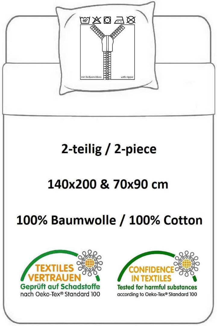 Halantex Peppa Pig Babybettwäsche Kinderbettwäsche 140x200 + 70x90 cm Peppa Wutz
