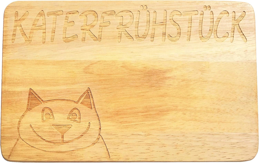 Brotbrett Katerfrühstück Frühstücksbrettchen Lasergravur Katze