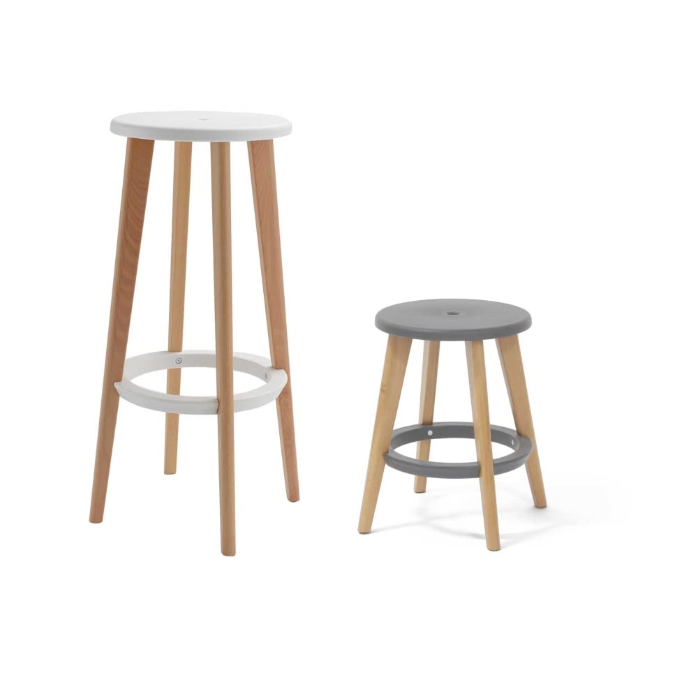 Kollecture Hocker Barhocker Holz Stuhl Kunststoff Sitzhocker Rund Klein Gross Farbe Paulette Farbe S